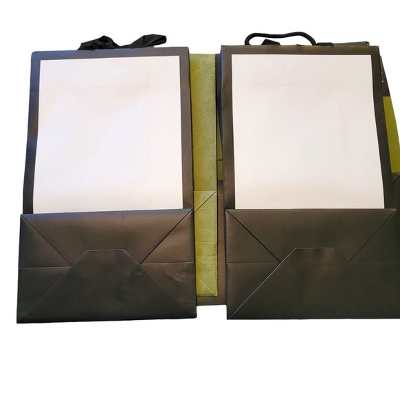 Gucci Shopping Bags Black & White + Gift Ties Set of 7 Reusable Gift Prop VR210 - Picture 9 of 12